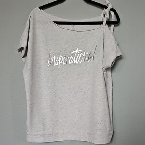 Lane Bryant Gray Livi Active Silver Detail Tie Shoulder Short Sleeve Tee 18/20